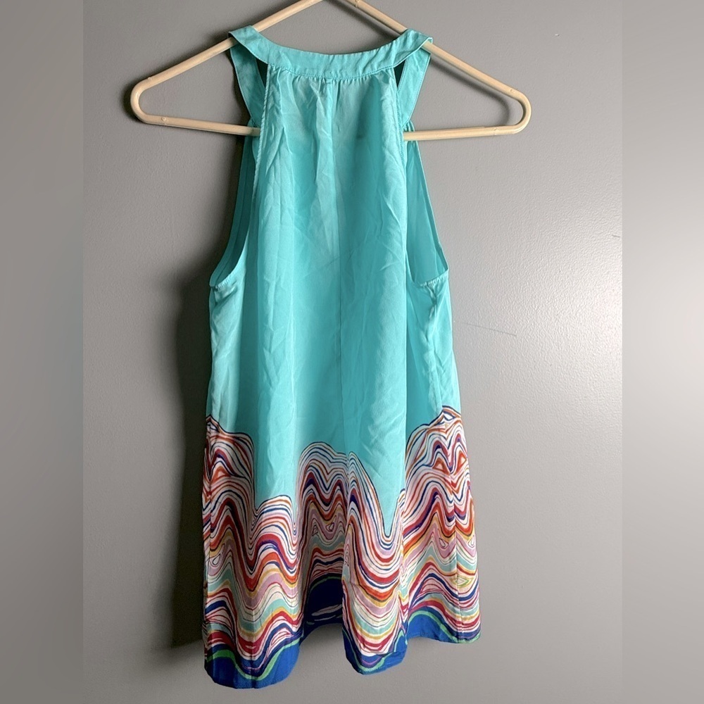 Lilly Pulitzer 100% Silk Rohan Tank Top in Shorely Blue Size S 18" PTP - Picture 5 of 6
